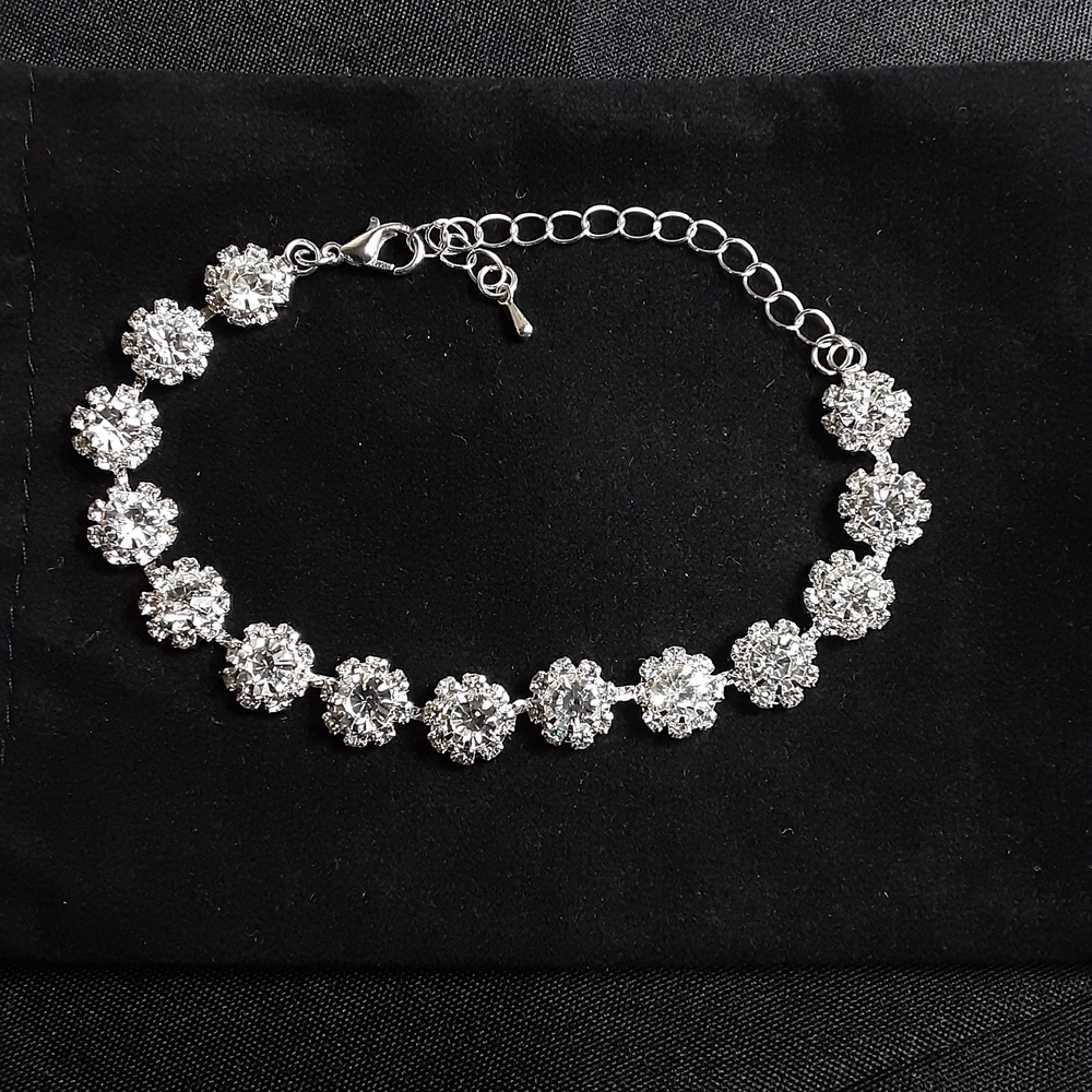 Elegant Silver Crystal Bracelet J277 - Picture 2 of 3